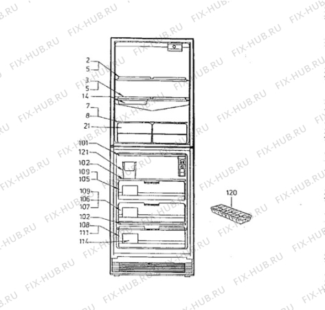 Взрыв-схема холодильника Electrolux TR1178S - Схема узла Furniture