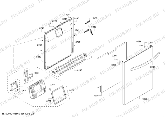 Взрыв-схема посудомоечной машины Kenmore S46KMM56N Kenmore - Схема узла 02