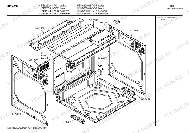 Схема №3 HEN6200 S2001 с изображением Панель управления для духового шкафа Bosch 00357633