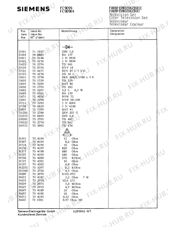 Взрыв-схема телевизора Siemens FC909K4 - Схема узла 05