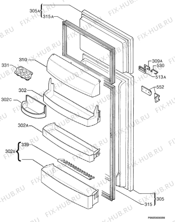 Взрыв-схема холодильника Juno JDN44121 - Схема узла Door 003