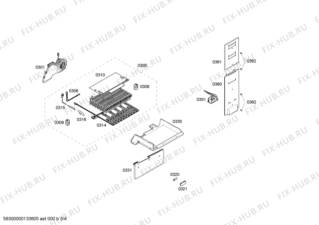 Схема №3 K5870X3 с изображением Ручка двери для холодильника Bosch 00667570