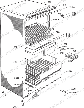 Взрыв-схема холодильника Rex RC26 - Схема узла Housing 001