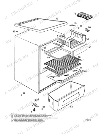 Взрыв-схема холодильника Zanussi ZRT16JB - Схема узла Housing 001