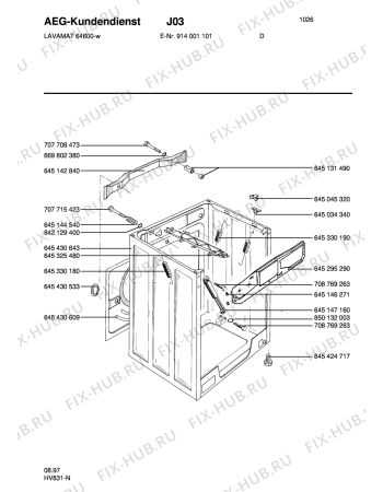 Взрыв-схема стиральной машины Aeg LAV64600 - Схема узла Housing 001