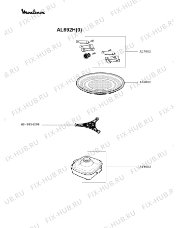 Взрыв-схема микроволновой печи Moulinex AL692H(0) - Схема узла HP002348.9P2