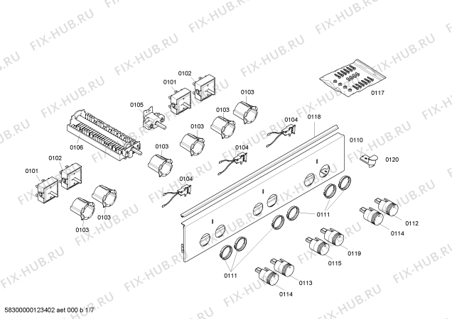 Схема №6 HL424200V с изображением Ручка конфорки для электропечи Siemens 00604430