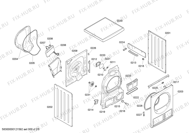 Взрыв-схема сушильной машины Bosch WTE86301GR - Схема узла 02