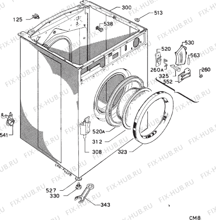 Взрыв-схема стиральной машины Privileg 019757 4 - Схема узла Cabinet + armatures