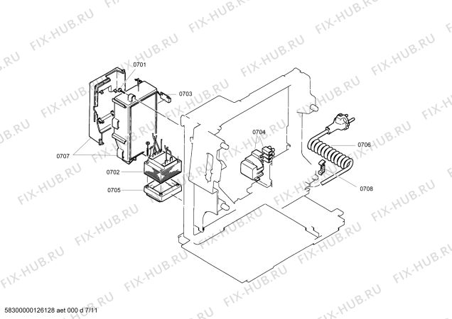 Схема №10 TK68E57UC с изображением Силовой модуль для кофеварки (кофемашины) Siemens 00644525