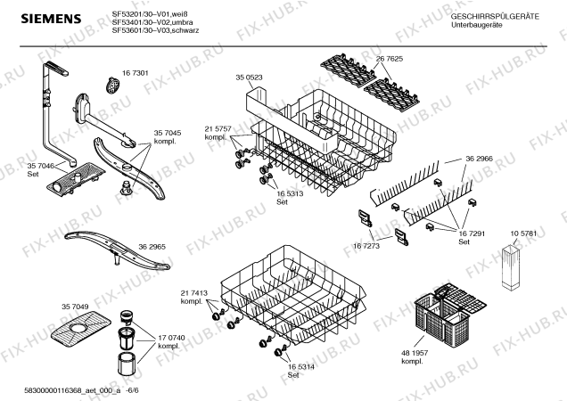 Схема №5 SF53601 с изображением Инструкция по эксплуатации для посудомойки Siemens 00696104