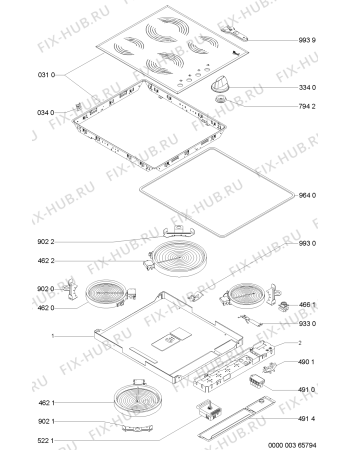 Схема №1 EPV 5460 AL с изображением Другое для плиты (духовки) Whirlpool 481240118812