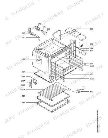 Взрыв-схема плиты (духовки) Aeg CE8300-1-B   SKAND. - Схема узла Oven