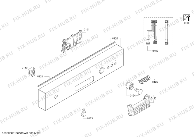 Схема №5 1KDW64006 с изображением Панель управления для посудомойки Bosch 00743190