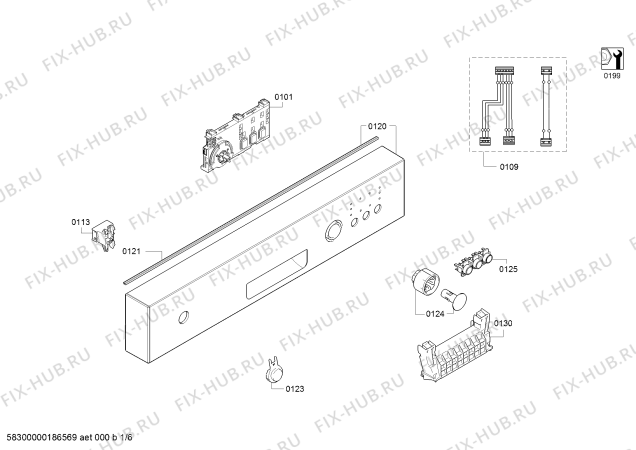 Схема №5 1KDW64006 с изображением Кнопка для электропосудомоечной машины Bosch 00627241