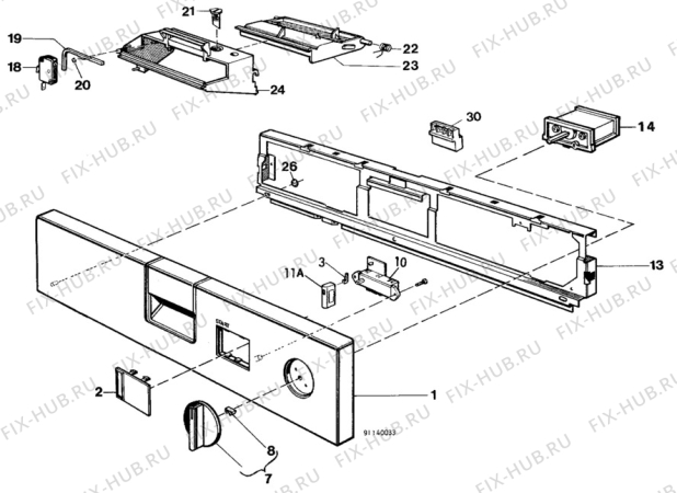 Взрыв-схема посудомоечной машины Electrolux BW425 - Схема узла W10 Panel