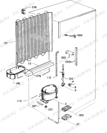 Взрыв-схема холодильника Aeg 3200KG - Схема узла Refrigerator cooling system