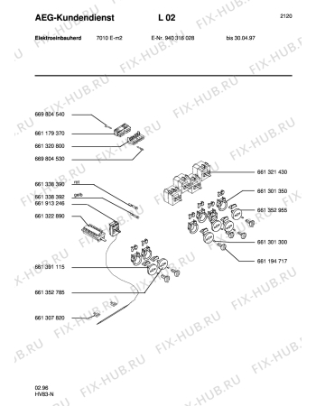 Взрыв-схема плиты (духовки) Aeg 7010E-M - Схема узла Section6