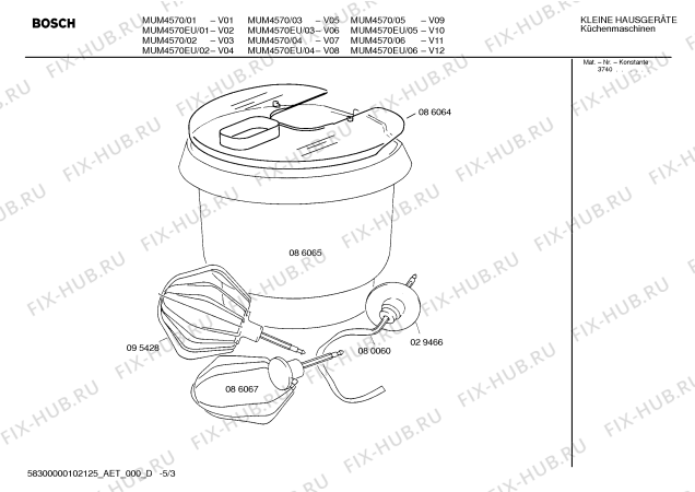 Схема №5 MUM4523 Profi 45 Microtronic с изображением Модуль для кухонного комбайна Bosch 00095419