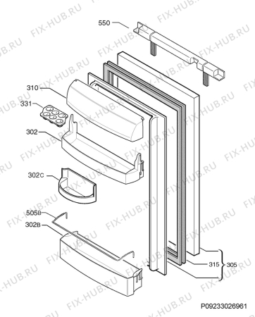 Взрыв-схема холодильника Ikea FSC100/17 90199483 - Схема узла Door 003