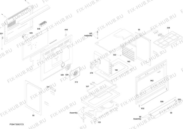 Взрыв-схема плиты (духовки) Electrolux EKP90452X - Схема узла Section 2