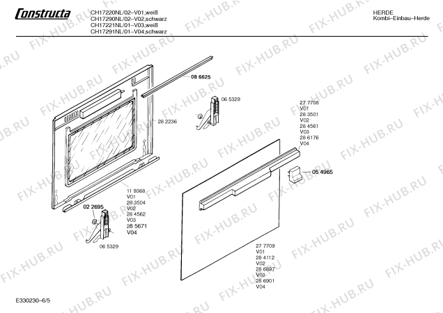 Схема №5 CH17220NL CH1722 с изображением Панель для электропечи Bosch 00282645