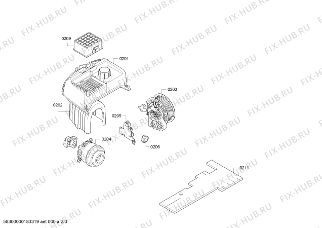 Схема №3 VSZ4GMJUBI Z4.0 extraKLASSE quattroPowerTechnology pureAir с изображением Крышка для электропылесоса Siemens 11005351