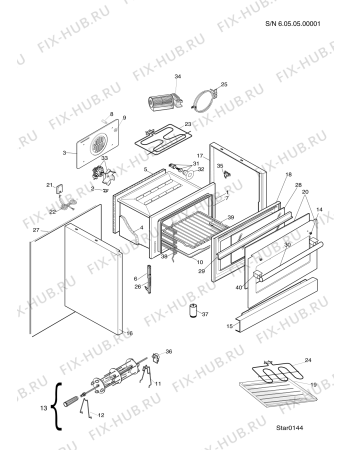 Взрыв-схема плиты (духовки) Indesit CP08SP6AN (F042255) - Схема узла