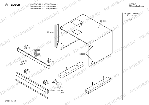 Схема №2 HME8451NL с изображением Передняя панель для свч печи Bosch 00295049