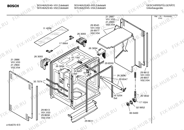 Схема №4 SHV46A23 с изображением Инструкция по эксплуатации для посудомойки Bosch 00584057