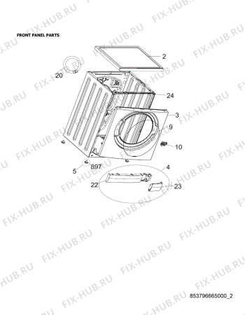 Схема №7 AWG/L 5062 с изображением Клавиша для стиралки Whirlpool 482000015852