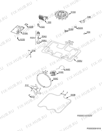Взрыв-схема плиты (духовки) Aeg BC501302NM - Схема узла Electrical equipment