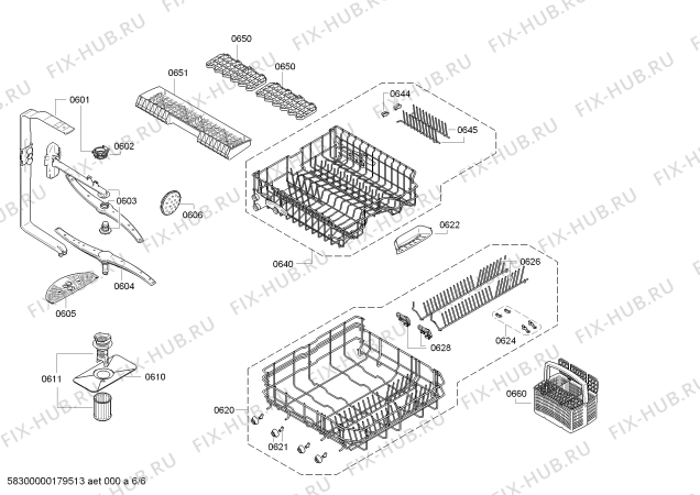 Схема №4 SMI50E56EU с изображением Набор кнопок для посудомойки Bosch 00615052