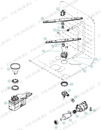 Взрыв-схема посудомоечной машины Asko D5132 FS TW   -White FS Soft (339098, DW70.5) - Схема узла 03