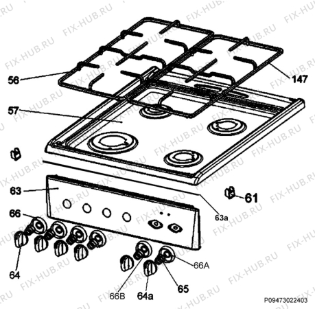 Взрыв-схема плиты (духовки) Electrolux EKK5017 - Схема узла Section 4