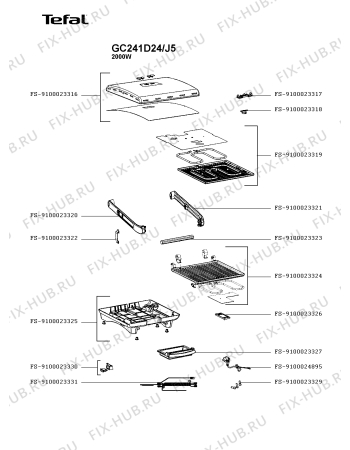 Схема №1 GC241D24/J5 с изображением Провод для электрогриля Tefal FS-9100024895