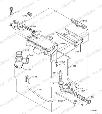 Взрыв-схема стиральной машины Electrolux EW1290W - Схема узла Hydraulic System 272