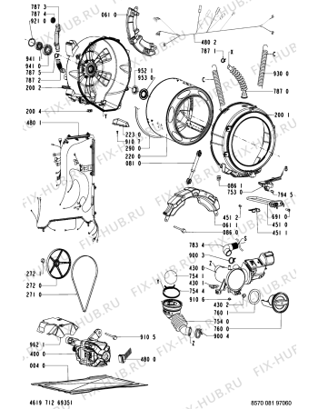 Взрыв-схема стиральной машины Whirlpool GHW 9250 MT - Схема узла