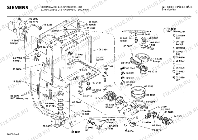 Схема №3 SN24603 с изображением Панель для посудомойки Siemens 00283461