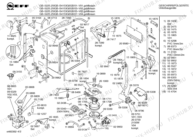 Схема №4 S4153G0 SI150 с изображением Рамка для посудомоечной машины Bosch 00094856