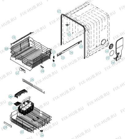 Взрыв-схема посудомоечной машины Asko D5122 FS IL   -White FS Soft (339245, DW70.1) - Схема узла 02