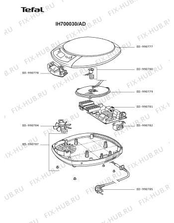 Схема №1 IH700030/AD с изображением Тэн для духового шкафа Tefal SS-990779