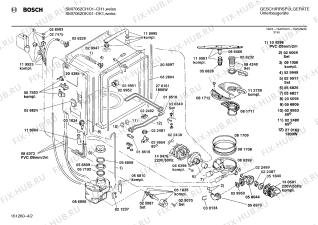 Схема №4 SMI7062DK с изображением Вставка для посудомойки Bosch 00282269