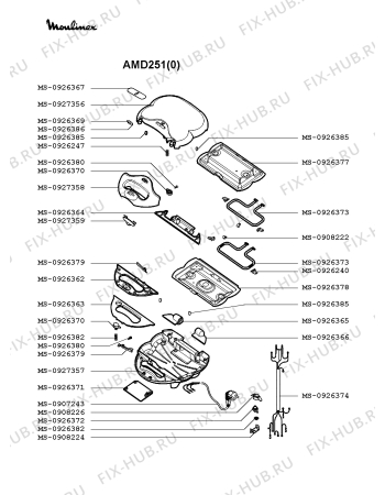 Схема №2 AMD251(0) с изображением Панель для электробутербродницы Moulinex MS-0927361