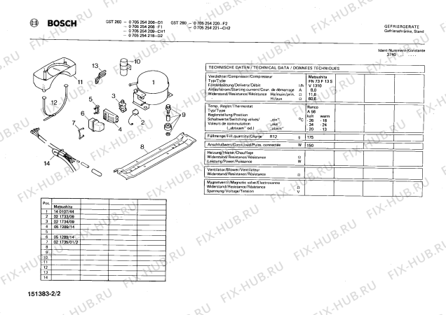Взрыв-схема холодильника Bosch 0705254206 GST260 - Схема узла 02