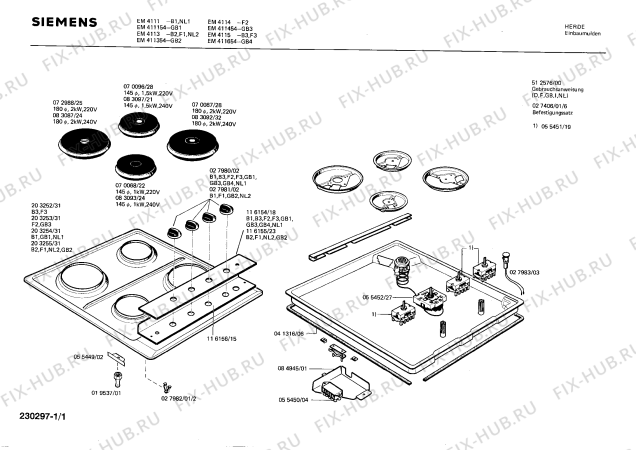 Схема №1 EM411454 с изображением Клемма для плиты (духовки) Bosch 00055450
