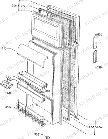 Взрыв-схема холодильника Zanussi ZF22/6D - Схема узла Door 003