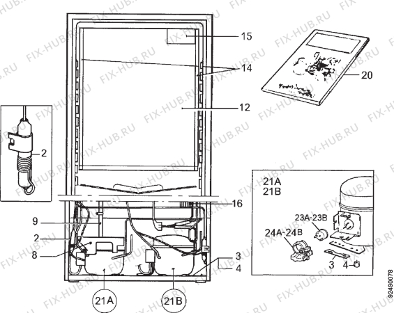 Взрыв-схема холодильника Electrolux ER3915B - Схема узла Section 4