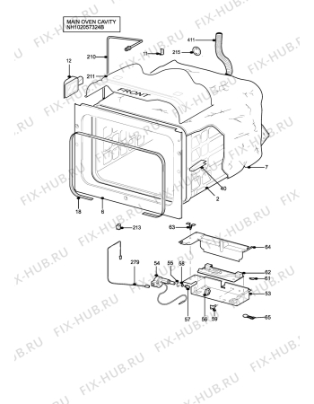 Взрыв-схема плиты (духовки) Parkinson Cowan OVA60TCGRN - Схема узла H10 Main Oven Cavity (large)