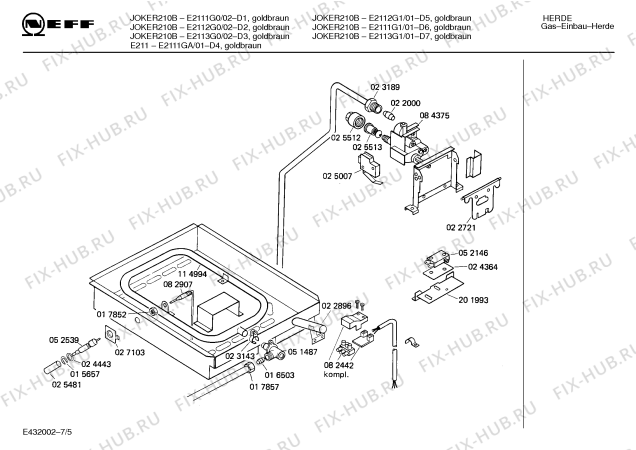 Схема №5 E2111GA E211 с изображением Крышка для духового шкафа Bosch 00207509